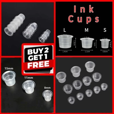 TATNTOO 100x Ink Cups Tattoo Microblading Pigment Disposable Plastic Pots Make up Cups