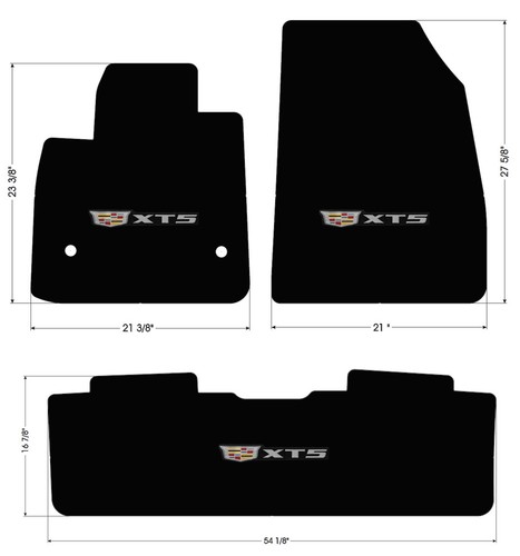 NEW! BLACK Carpet Floor Mats 2017-2025 Cadillac XT5 Embroidered Logo All 3 - Picture 12 of 12