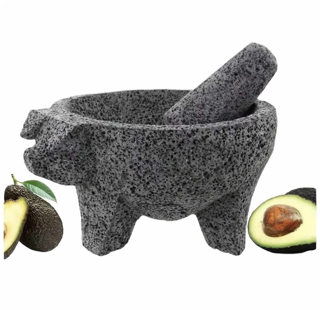 PIG Molcajete Mortar & Pestle For Salsas & Spices From Mexico Handmade New