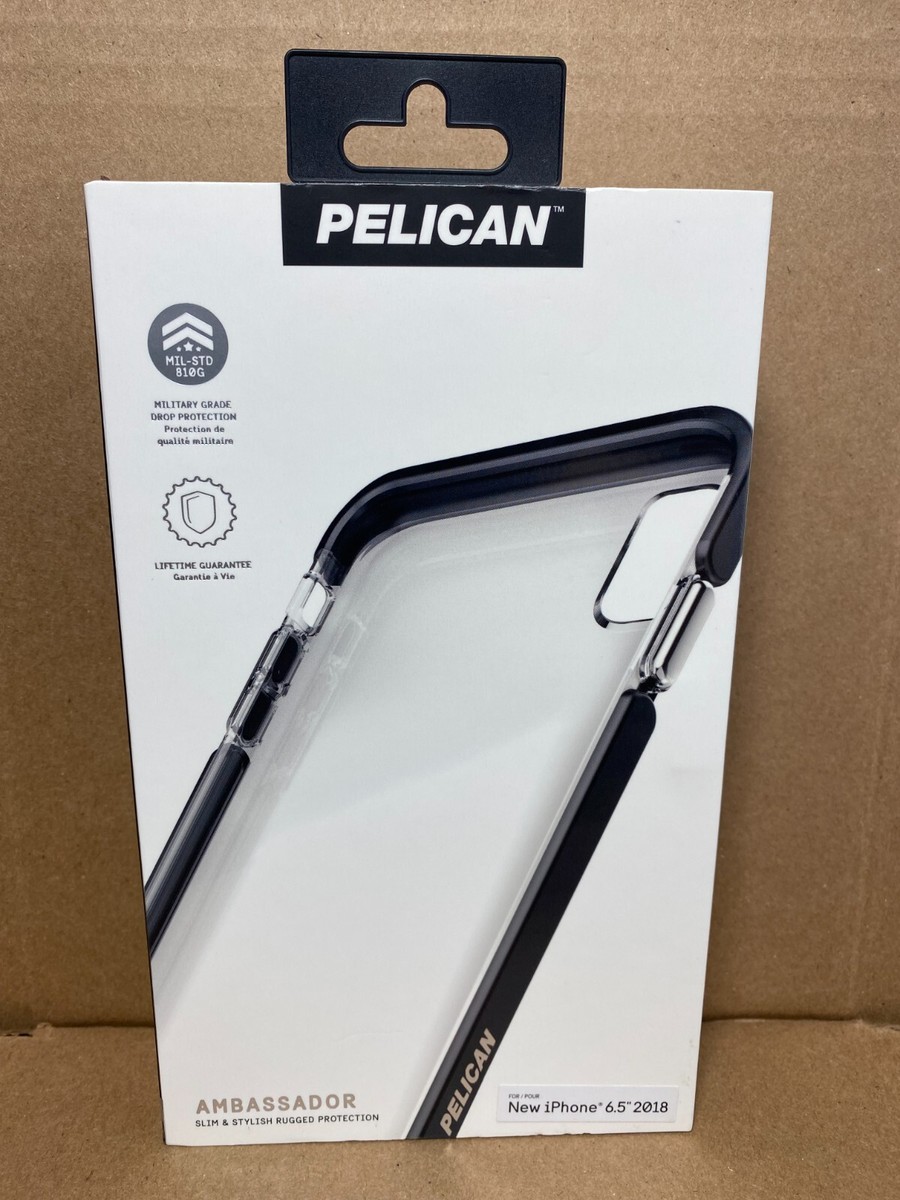 Pelican Ambassador iPhone XS Max Case Clear Black Silver Button
