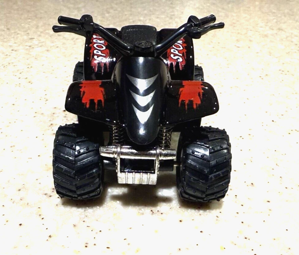 ATV QUAD DIE CAST PULL BACK ACTION NO BATTERIES ALL TERRAIN VEHICLE BLACK SHOCK - Image 3 of 4