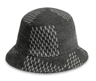 LOUIS VUITTON NIGO デニム バケットハット 58 美品 Louis Vuitton Nigo Black Monogram Giant Wave Denim Logo Sun Bucket