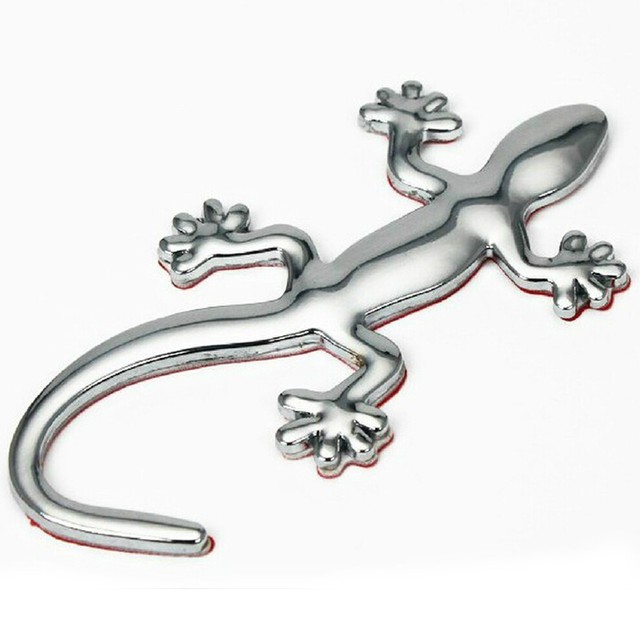 3D Decal Car Gecko Shape Lizard Chrome Alloy Badge Emblem Sticker