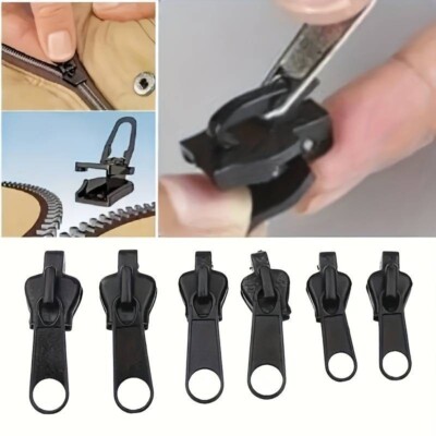 6PCS Instant Zipper Fix Repair Kit Zip Slider Pulls Pullers Ersatz Nähen