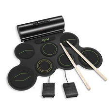 POGOLAB Roll-Up Electronic 7 Drum Practice Pad DrumSticks Foot Pedals
