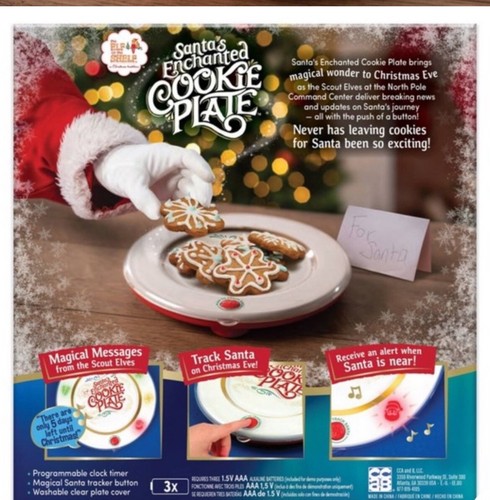 Nuevo con etiquetas Plato de Galletas Encantadas Santas Navidad Xmaa Iluminar - Imagen 6 de 8