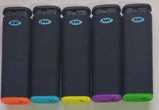 MK Jet WindProof Refillable Butane Cigarette Lighter MultiColor Black 5 Count