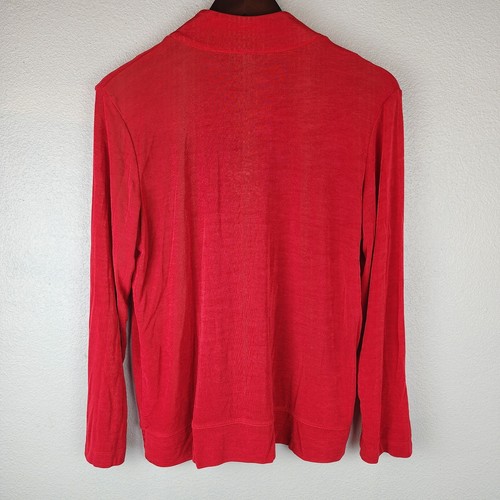 Slinky Brand Red Long Sleeve Full Zip Jacket SZ M Classic Travel Minimalist USA - Picture 8 of 10