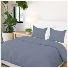 JENNIFER ADAMS ETERNAL 3-PIECE DUVET COVER SET KING / CAL KING BLUE