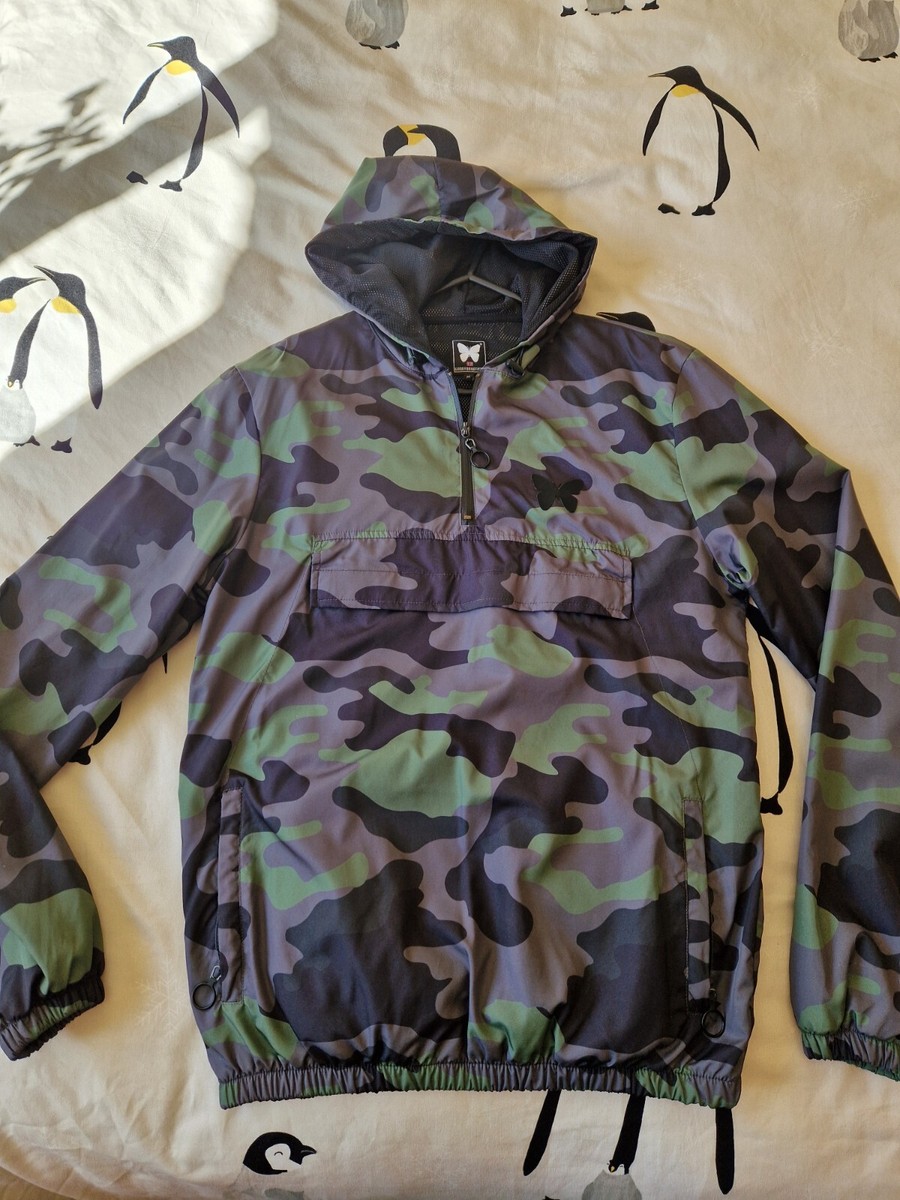 Good for nothing mens overhead jacket in grn/camo size medium worn