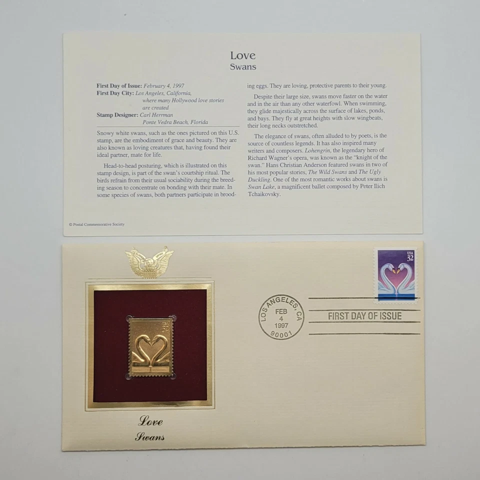 3 Love 22kt Gold Stamps First Day of Issue 32 Cent May 12, 1995. STP46 - Image 2 of 3