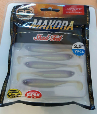 NEU Angel Köder Lucky John Makora Shad Tail LILA 7cm Gummiköder 2,5'' Bait NEW