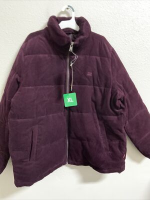  Levi's Women's Corduroy Puffer Jacket Burgundy (XL)