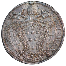 Italian PAPAL STATES, RARE Piastra MDCLXXV (1675) KM# 368 (5407)