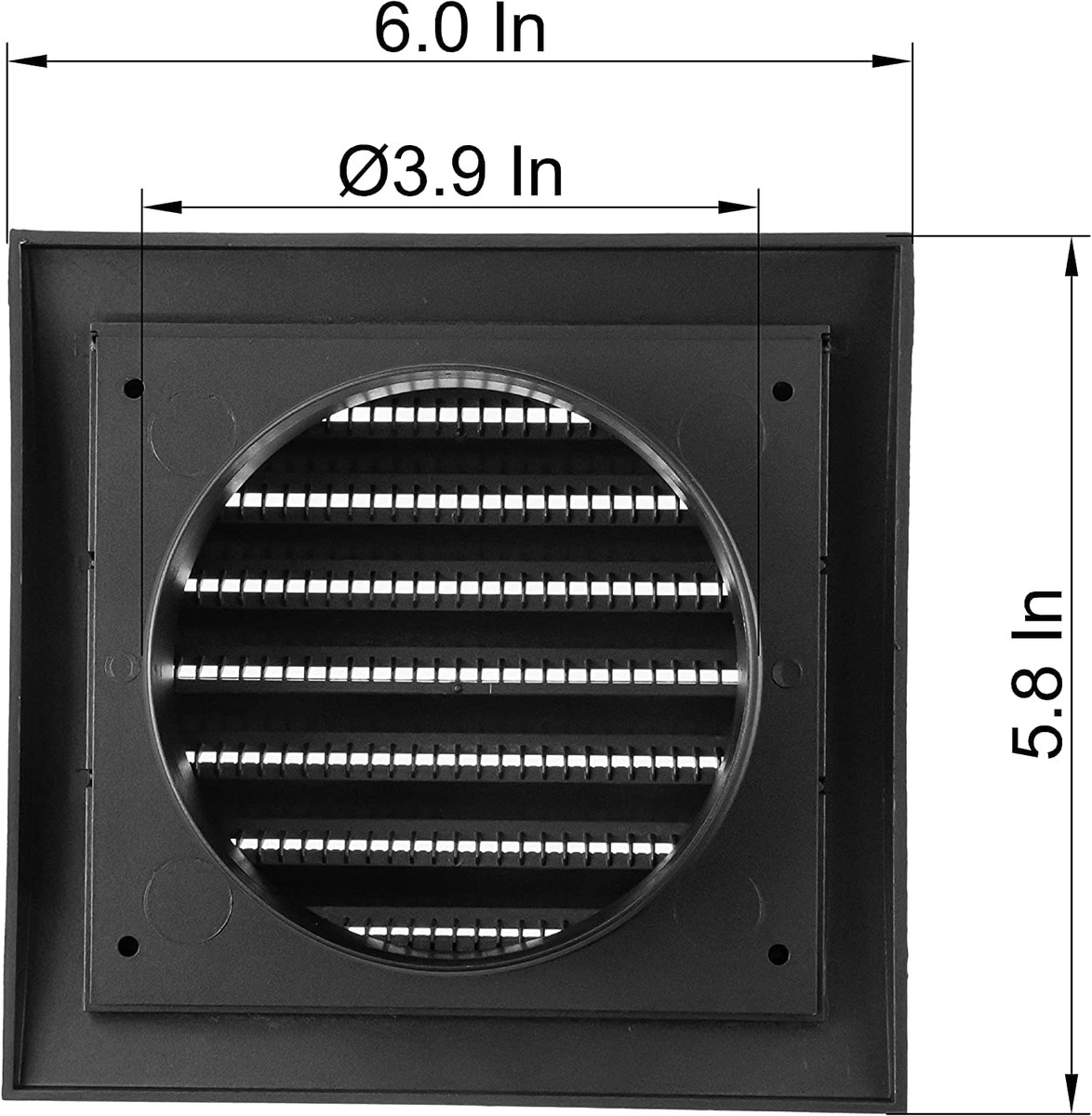 4'' Inch Anthracite Air Vent Cover and Louvered Bathroom Exhaust Vent,  Black Dry 313090075071 | eBay