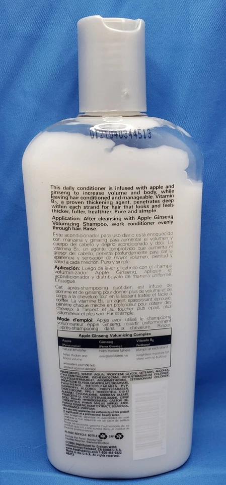 BACK TO BASICS APPLE GINSENG VOLUMIZING CONDITIONER 12oz - Image 2 of 2