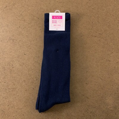 The Children's Place Girls Shoe Size Large 3-6 Tidal Uniform Knee Socks 4-Pack