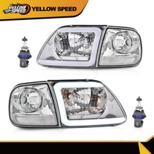 Fit For 97-04 F-150 Expedition Led Drl Headlights Corner Lights Chromeclear