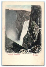 c1905 Water Falls Voringfos Hardanger Norway Unposted Antique Postcard