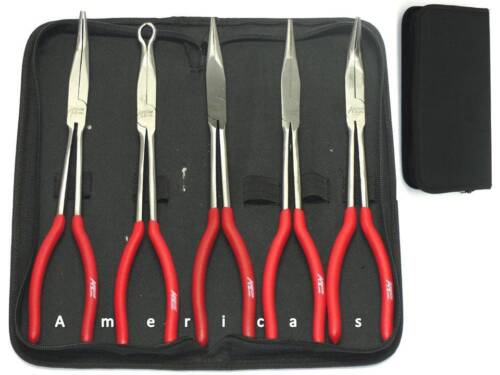 5 PCS 11" NEEDLE NOSE PLIERS SET LONG REACH TOOL PLIERS - Afbeelding 1 van 2