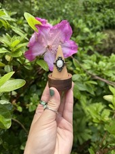 Moonstone Rings Crystal Jewelry, Adjustable, Stainless Steel