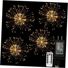 Remote Firework Copper Wire Lights, 4 Connection Total 480 LED Starburst 
