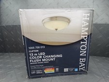 Hampton Bay Clifton 13in Brushed Nickel LED Flush Mount HUI8011LL-6/BN