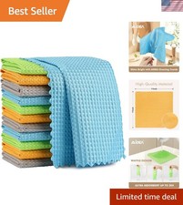 12-Pack Microfiber Cleaning Cloths 11x11" - Streak-Free  Lint-Free Shine