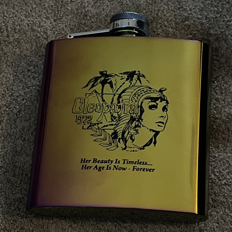2025 Krewe of Cleopatra 1972 Stainless Steel 6oz Flask NOLA Favor RARE with Box