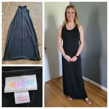 Women's LuLaRoe Sleeveless Long Black Scoop Neck Maxi Dress Size Small