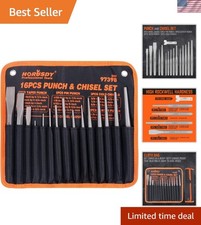 16-piece Punch And Chisel Set Including Taper Punch Cold Chisels Pin Punch...