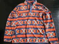 Eddie Bauer Fleece Snap Mock Neck Pullover Men's XL Aztec