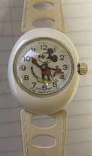 Vintage Bradley Mickey Mouse Watch Acrylic Original Swiss Made 1970 s Wind-Up