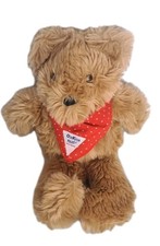 Eden Toys OshKosh B' Gosh 1990's Fluffy Teddy Bear w/ Red Bandana 13" Plush