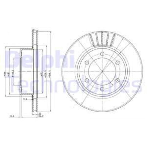 Delphi 2X Bremsscheibe Vorne Ø319 Mm FüR Toyota Land Cruiser 90 _J9_ 3.0 D-4D-image