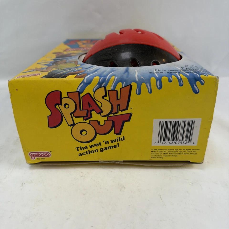 Винтажный Splash Out Тайм-аут Всплеск Водяной Шар Игрушка Galoob 1994 Редкий Красный Черный - Изображение 3 из 4