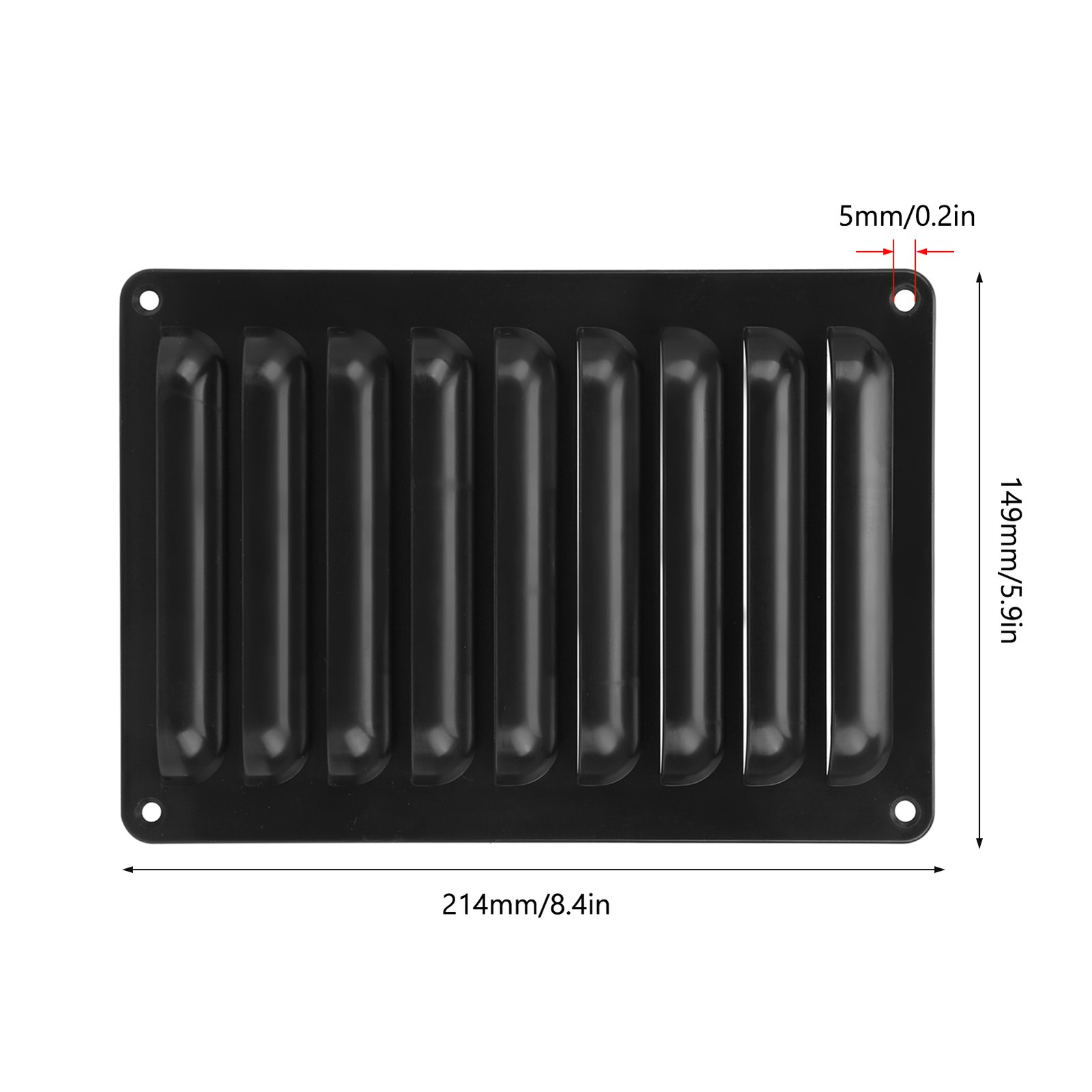 RV Grille Vent Panel M5 ABS Black Exquisite Accessories For Yacht Bus