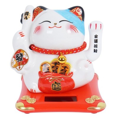 Lucky Cat Waving Arm 4 Inch, Good Lucky Fortune Cat Maneki Neko Chinese Cat S...