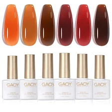 6 Colors Sheer Gel Nail Polish Set Long Lasting UV LED Soak Off Low Odor