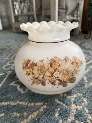 Milk Glass Hurricane Lamp Globe Vintage Table Light Shade
