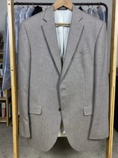 Jack Victor 42L Silk Wool Herringbone Sport Coat Blazer Tan Made in Canada
