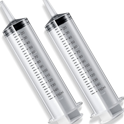 2 Pack 150Ml Large Syringes Big Syringes, Large Garden Syringe for Scientific La