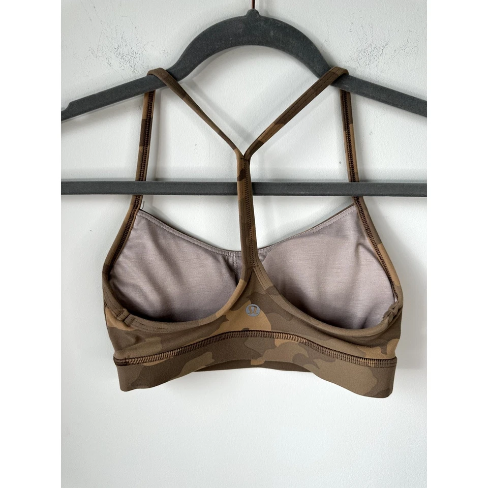 Lululemon Flow Y Bra Nulu *Light Support, Camo Size 2 - Image 3 of 4
