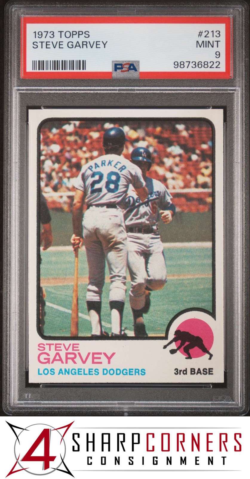 1973 TOPPS #213 STEVE GARVEY DODGERS PSA 9