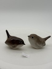 Pair Of Vintage Lomonosov Wren Bird Figurine USSR red Stamp Russian Porcelain
