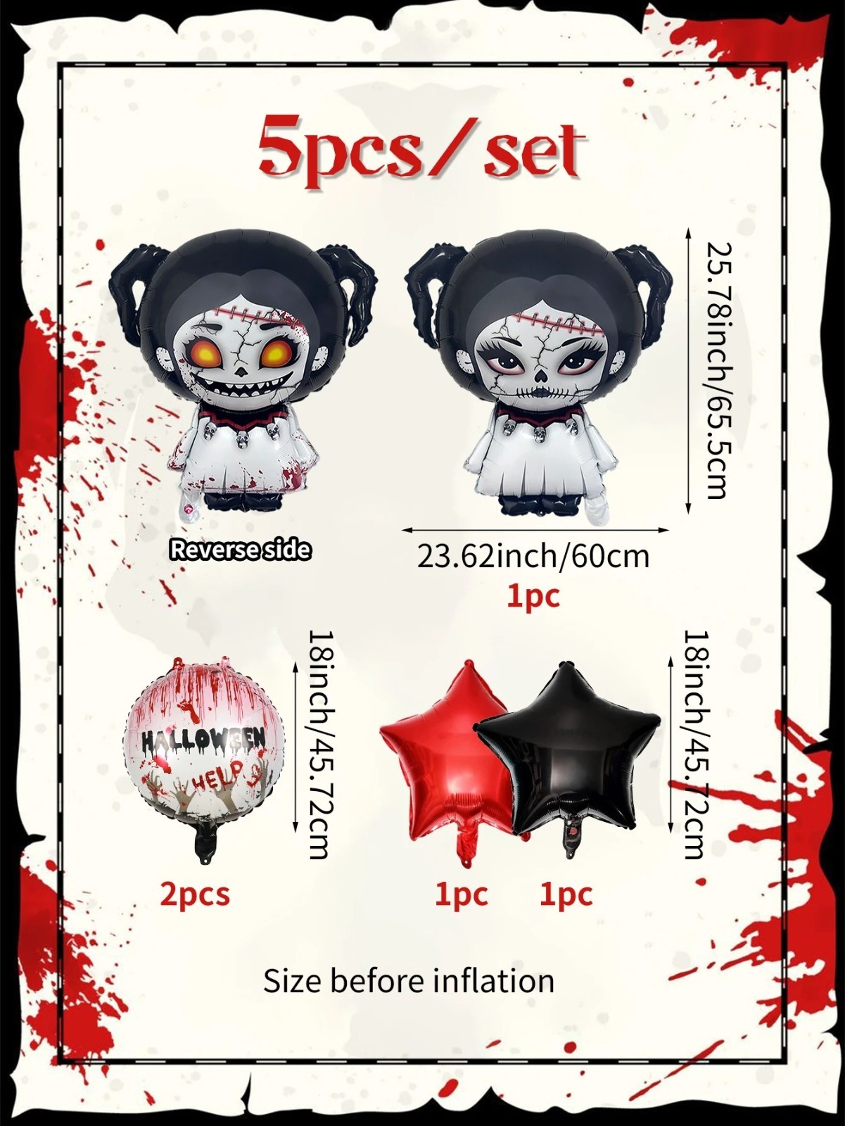 HalloweenHorrorBloodyStarBalloonsPartyDecorationHauntedHouseSetup