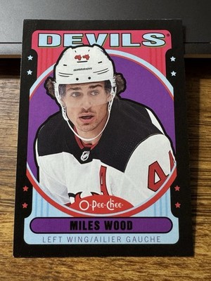 2021-22 O-Pee-Chee Retro Black Border /100 #123 Miles Wood *CREASED TOP CORNER*