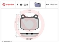 Bremsbelagsatz, Scheibenbremse P 59 025 Brembo FüR Opel Lotus