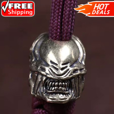 Alien Beast Face Brass Knife Bead EDC Paracord Lanyard DIY Outdoor Charm Pendant