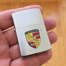 Vintage Zippo Lighter date code 1966 with PORSCHE Crest Logo